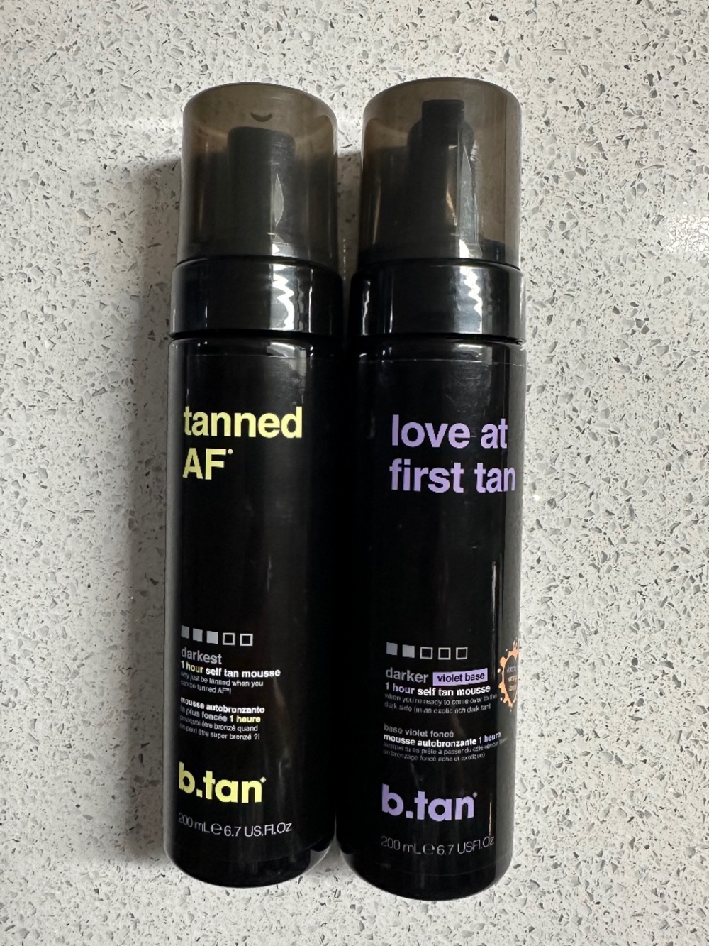 B.tan self tan mousses - Tanned AF and Love At First Tan